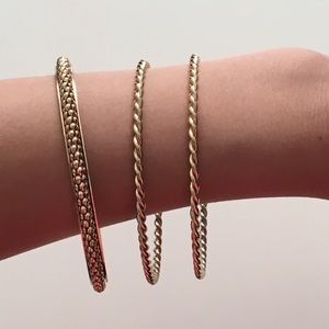 Set of 3 gold bracelets